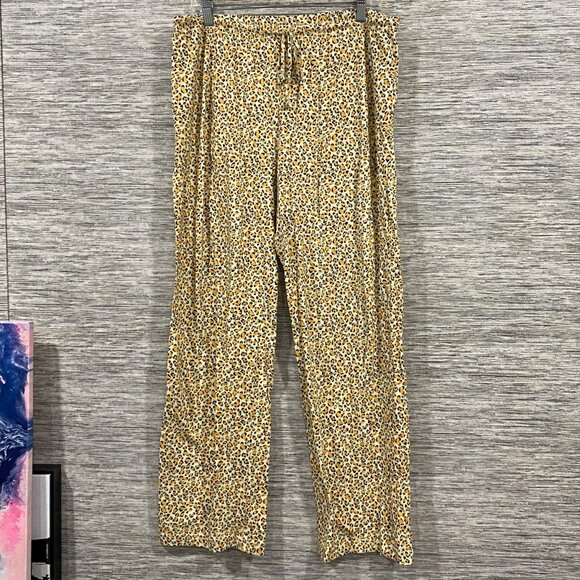 PajamaGram cozy girl Womens Leopard Print  Pajama Pants Large 100% Cotton - Picture 1 of 4